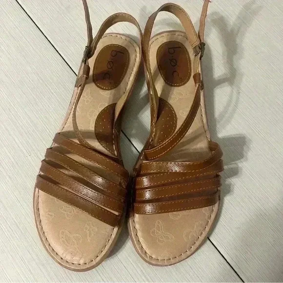 BOC Strappy Sandals - Size 8 - Brown Faux Leather - Picture 5 of 8